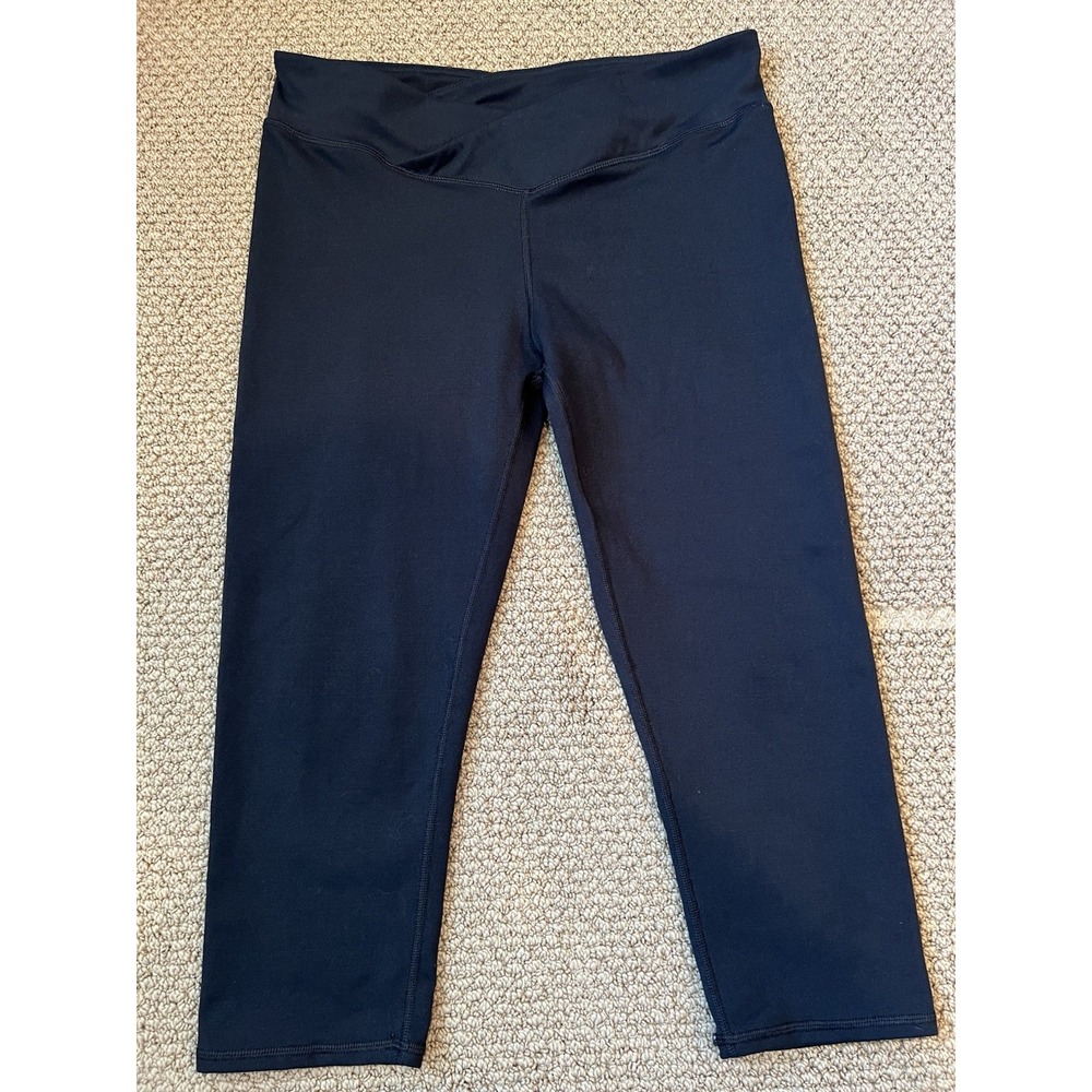 Fabletics Leggings Women's  Black‎ Large Crossover Waist Front And Back Athletic